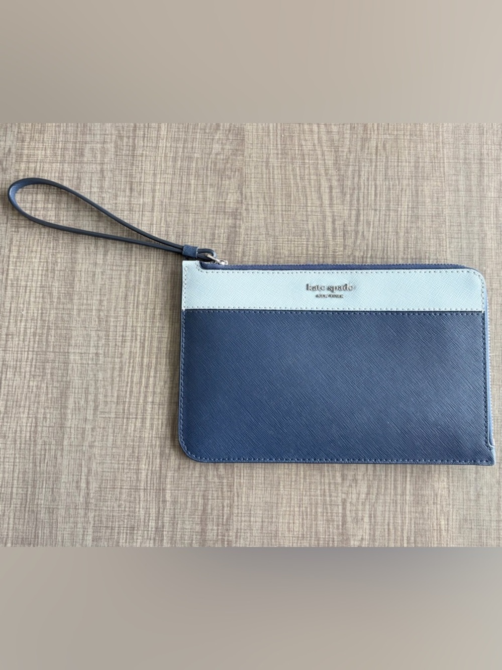 kate spade Two-Tone Navy and Light Blue Wristlet